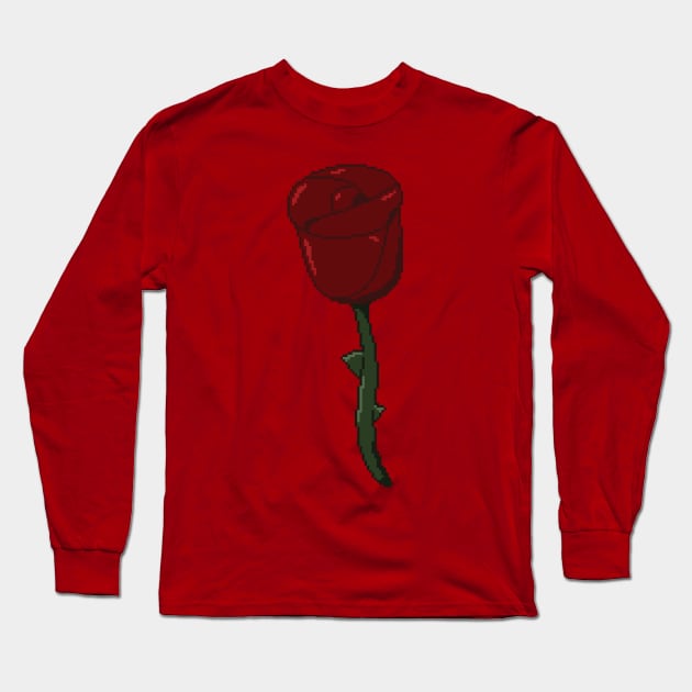 Pixel Rose Long Sleeve T-Shirt by TroytlePower